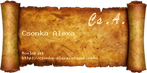Csonka Alexa névjegykártya